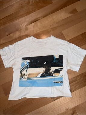 White Graphic ladies Crop Ice Cube  T-Shirt S